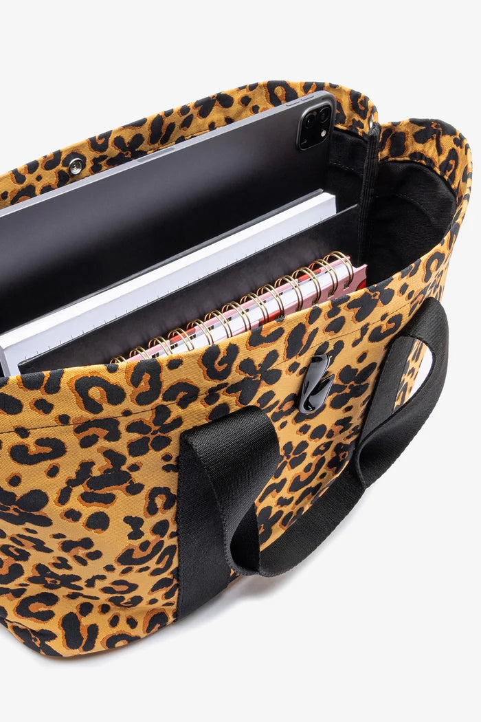 Americana Tote Bag In Leopard Jacquard Handbag Larroudé