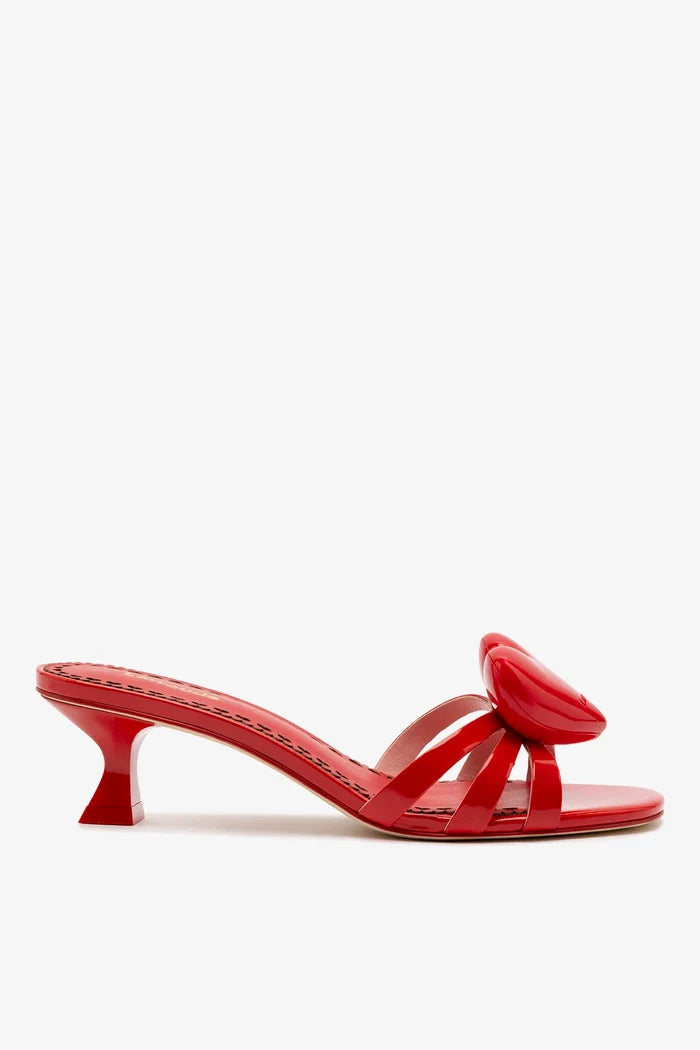 Amore Mule In Scarlet Patent Leather Mule Larroudé