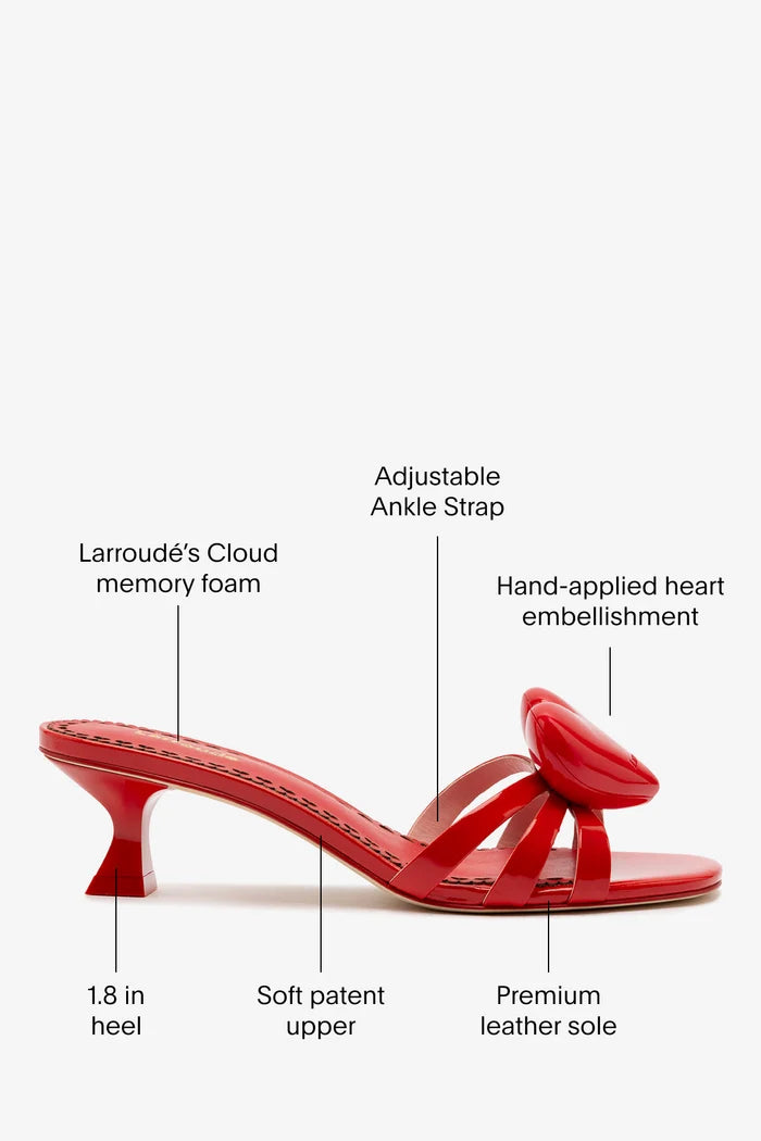 Amore Mule In Scarlet Patent Leather Mule Larroudé