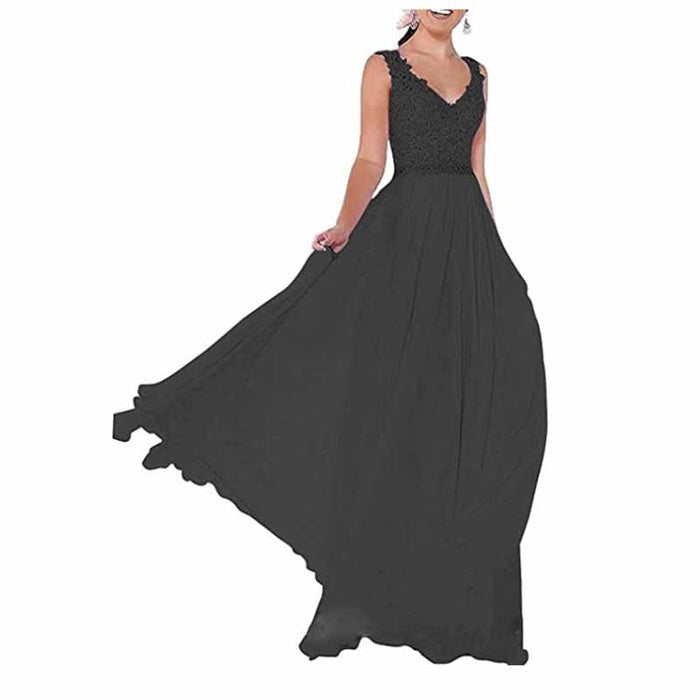 Applique Bridesmaid Dresses Sleeveless Wedding Guest Dresses for Women Evening Party