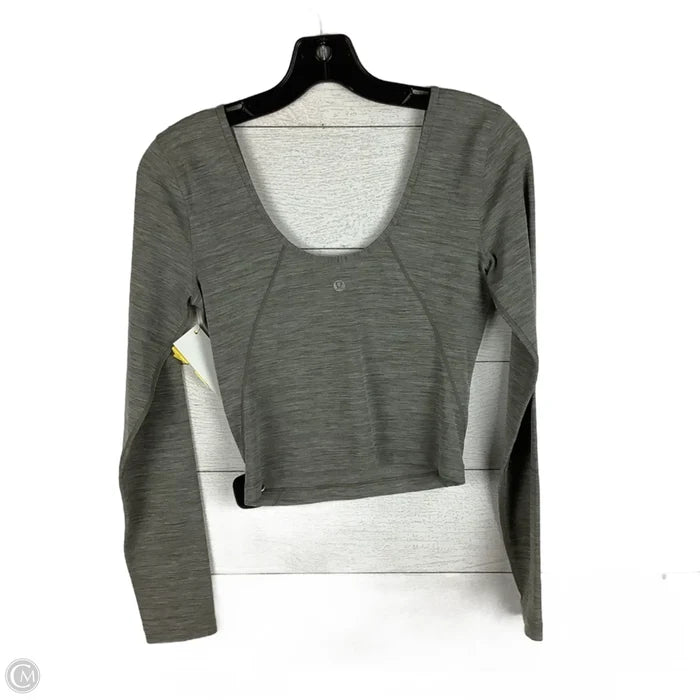 Athletic Top Long Sleeve Crewneck By Lululemon In Grey, Size: Est. S