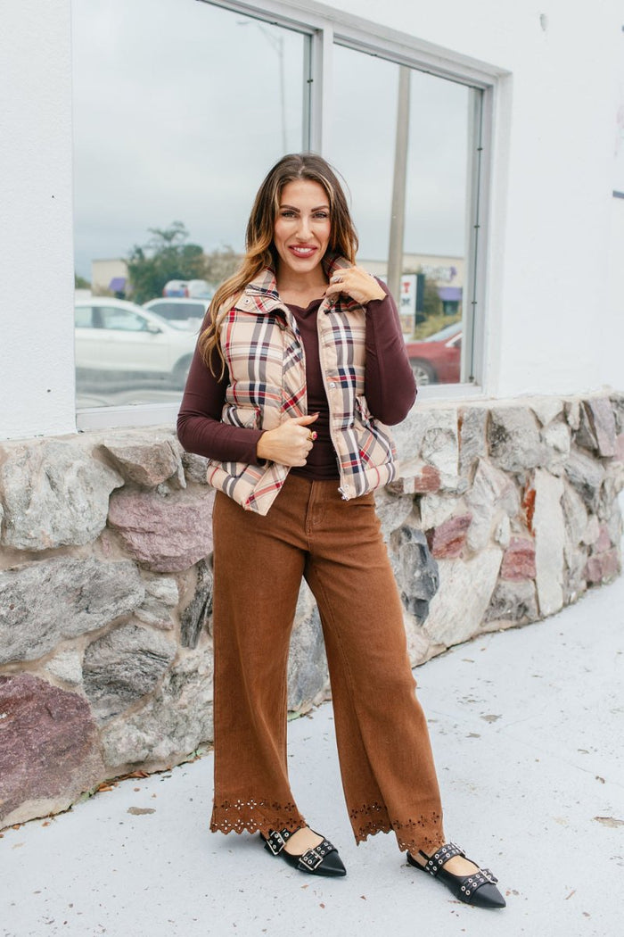 Autumn Stroll Plaid Vest - Macoma Boutique230 Outerwear