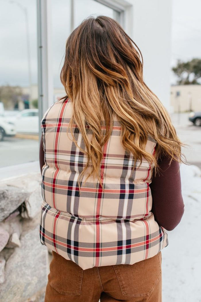 Autumn Stroll Plaid Vest - Macoma Boutique230 Outerwear