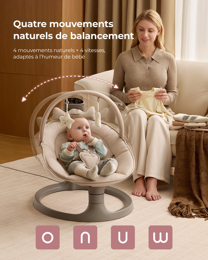 Balancelle électrique pour bébé 2-en-1 Momcozy