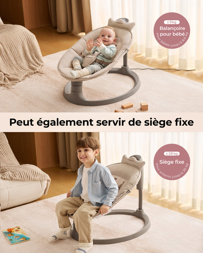 Balancelle électrique pour bébé 2-en-1 Momcozy