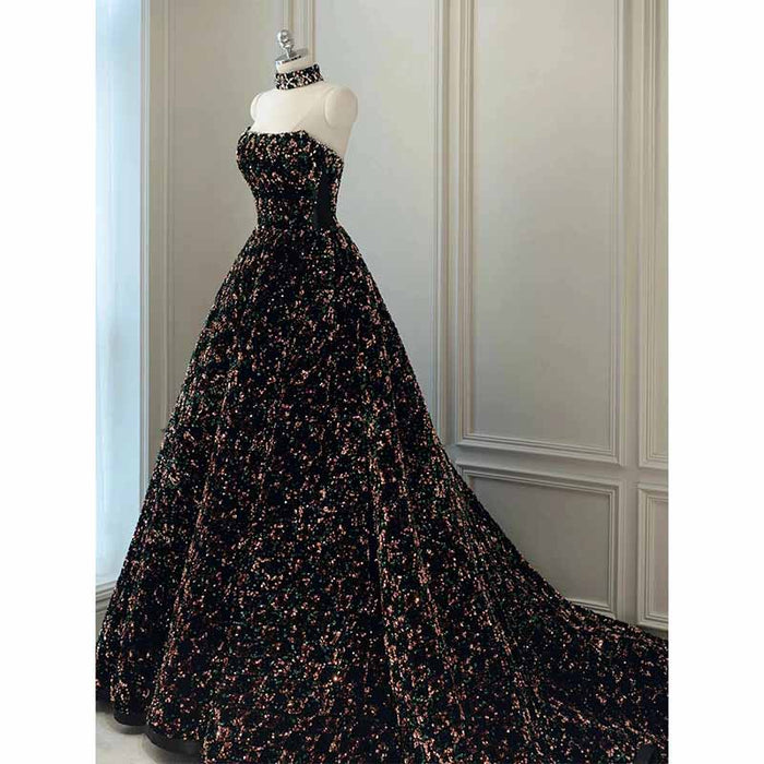 Ball Gown Sequin Sweetheart Sleeveless Glitter Quinceanera Dresses Palace Fantasy Prom