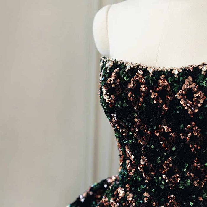Ball Gown Sequin Sweetheart Sleeveless Glitter Quinceanera Dresses Palace Fantasy Prom