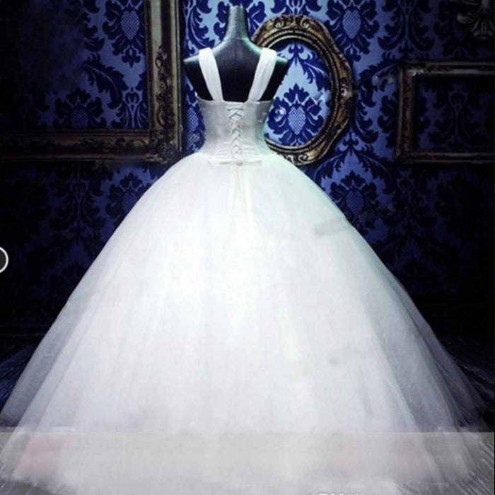 Ball Gown Sleeveless Floor-Length Beading Sequin Tulle Wedding Dresses