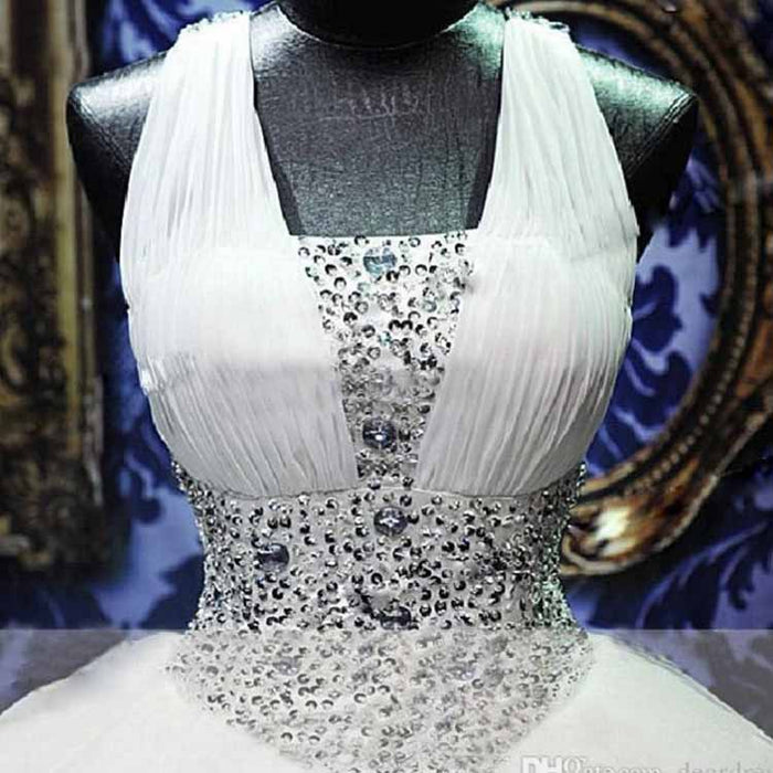 Ball Gown Sleeveless Floor-Length Beading Sequin Tulle Wedding Dresses