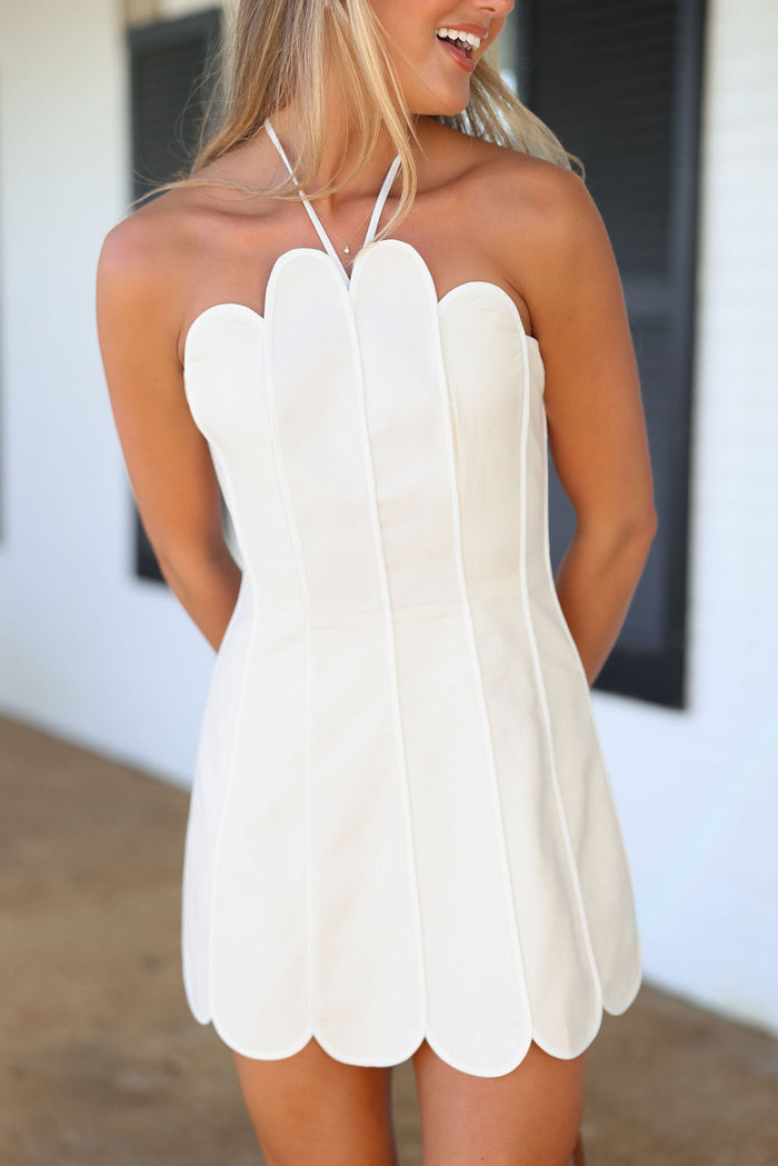 Beck Mini Dress - Ivory cream
