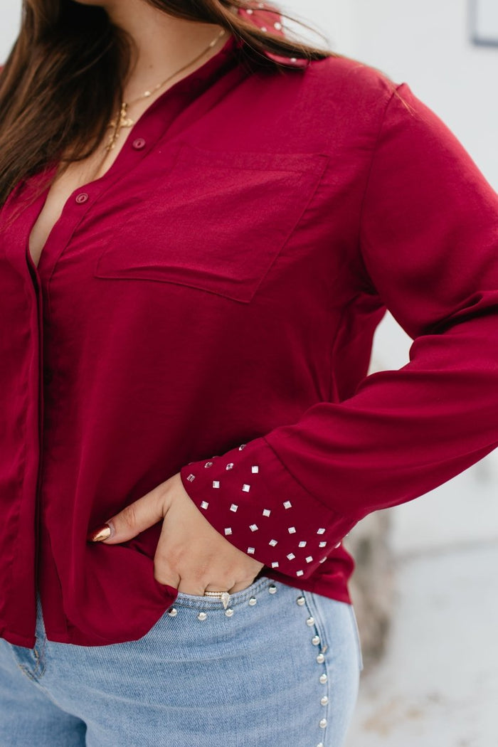 BLACK FRIDAY DEAL: Chic Essence Top In Wine - Macoma Boutique120 Long Sleeve