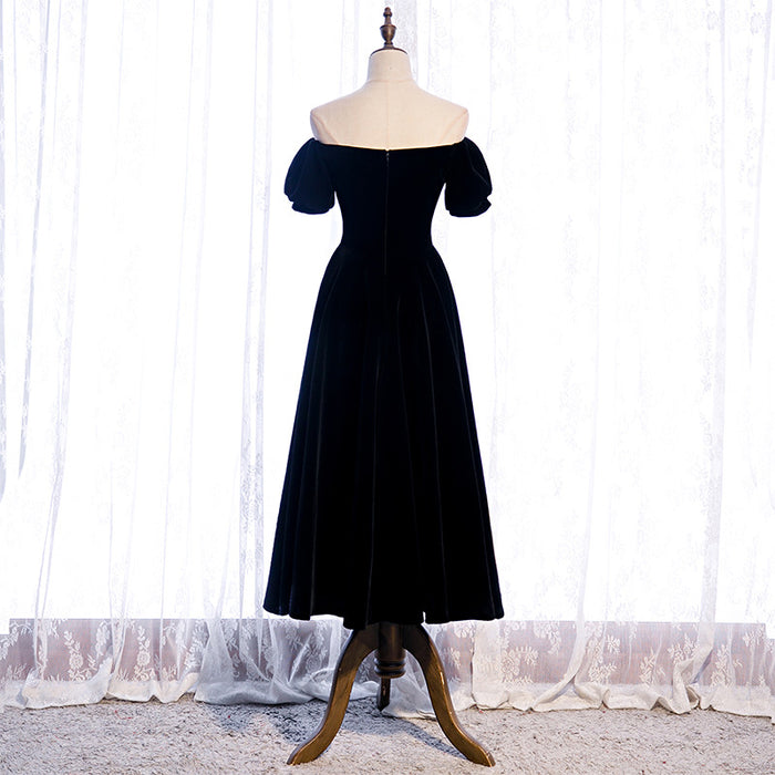 Black Prom Dresses Off Shoulder Short Sleeve Formal Party Gowns Night Out Dress