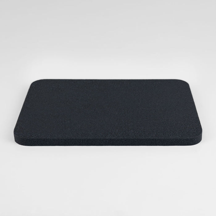 Marena Recovery style BLF breathable lipo foam in black, shown from the side..