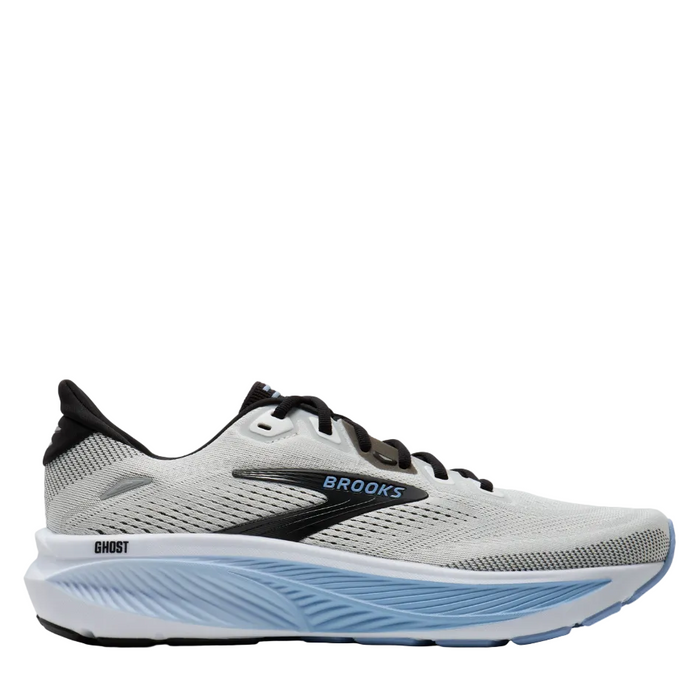 Brooks Men's Ghost 18 Wide Fitting (2E) Running Shoes in White/Black/Open Air AW26