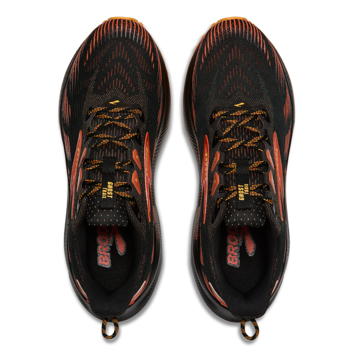 Brooks Men's Ghost Trail Running Shoes in Black/Red/Orange AW26