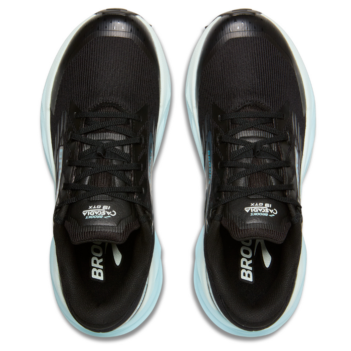 Brooks Women's Cascadia 19 GTX Trail Running Shoes in Black/Ebony/Blue Flower AW25