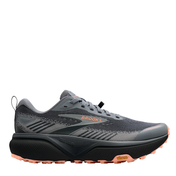 Brooks Women's Cascadia 20 Wide Fitting (D) Trail Running Shoes in Grey/Grey/Peach AW26