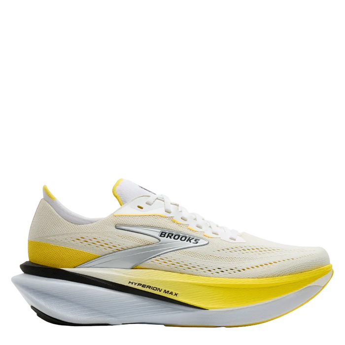 Brooks Women's Hyperion Max 4 Running Shoes in White/Cyber Yellow/Black AW26