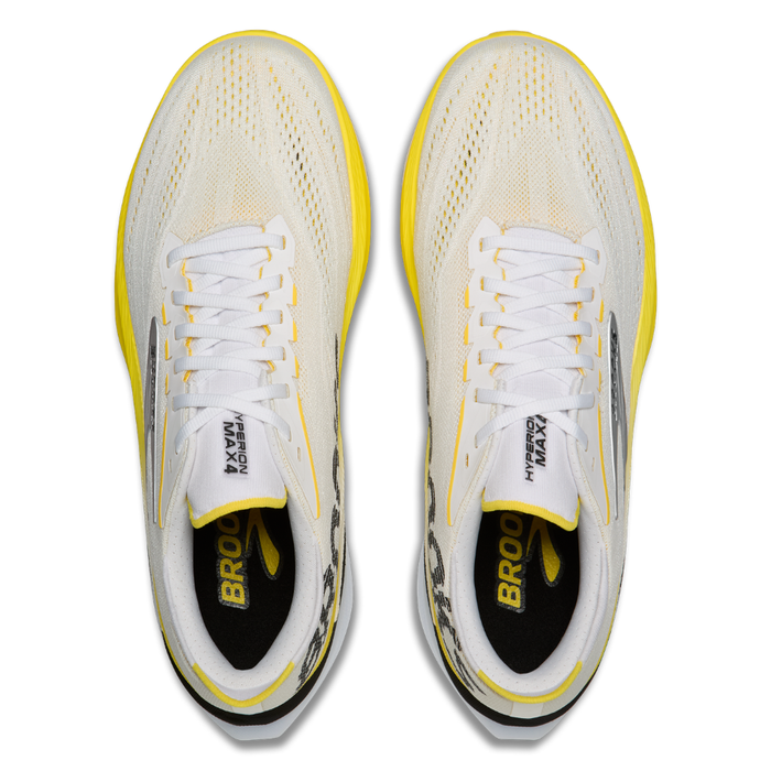 Brooks Women's Hyperion Max 4 Running Shoes in White/Cyber Yellow/Black AW26