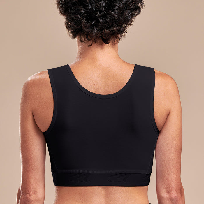 Caress by Marena High Coverage Pocketed Bra, back view, black