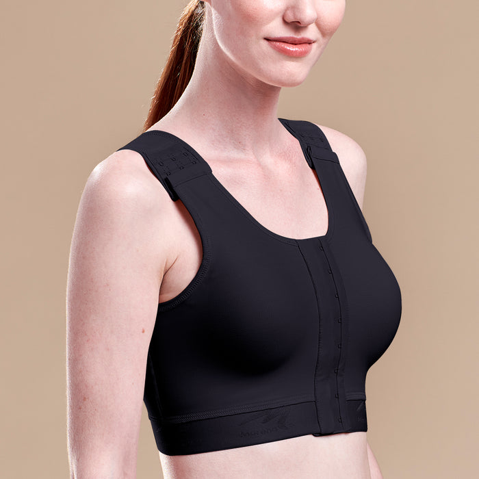 Caress by Marena High Coverage Pocketed Bra, side view, black