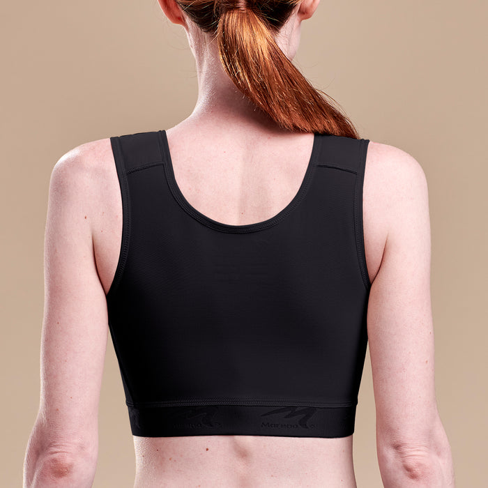 Caress by Marena High Coverage Pocketed Bra, back view, black