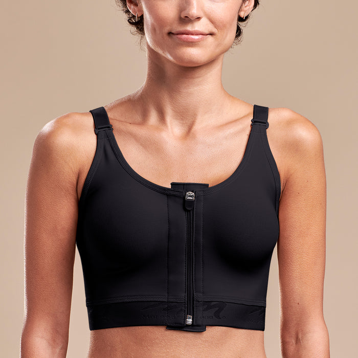 Caress by Marena Medium Coverage Pocketed Bra, front view, black