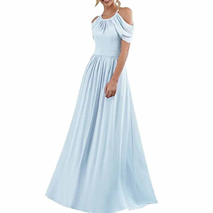 Chiffon Bridesmaid Dress Cut Off Shoulder Bridesmaid Dress Party Prom