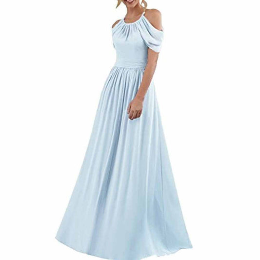 Chiffon Bridesmaid Dress Cut Off Shoulder Bridesmaid Dress Party Prom