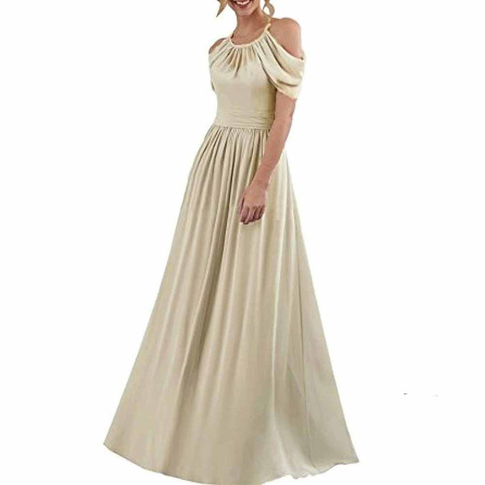Chiffon Bridesmaid Dress Cut Off Shoulder Bridesmaid Dress Party Prom