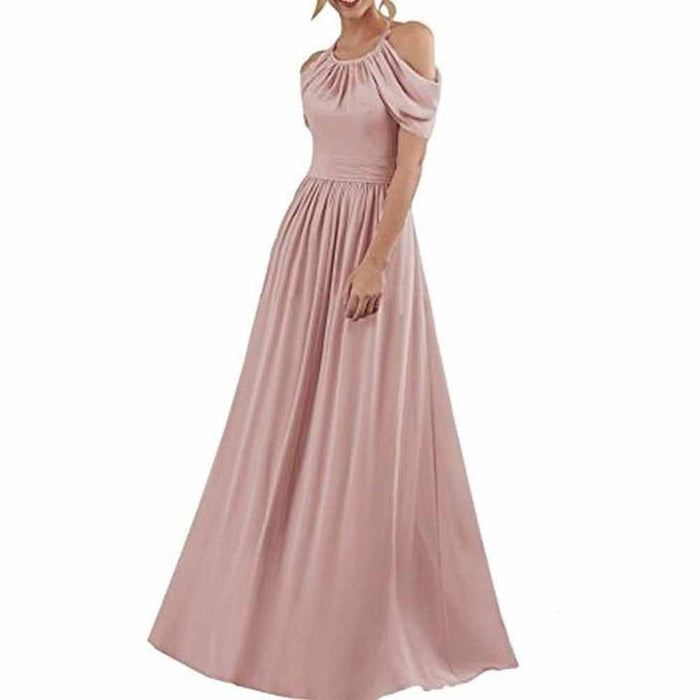 Chiffon Bridesmaid Dress Cut Off Shoulder Bridesmaid Dress Party Prom