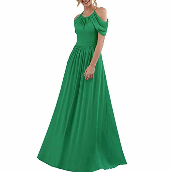 Chiffon Bridesmaid Dress Cut Off Shoulder Bridesmaid Dress Party Prom