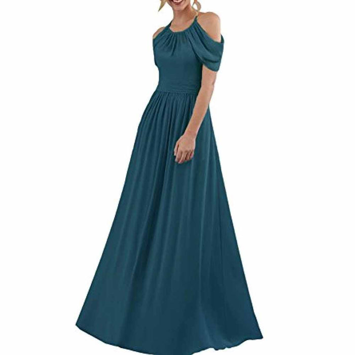 Chiffon Bridesmaid Dress Cut Off Shoulder Bridesmaid Dress Party Prom