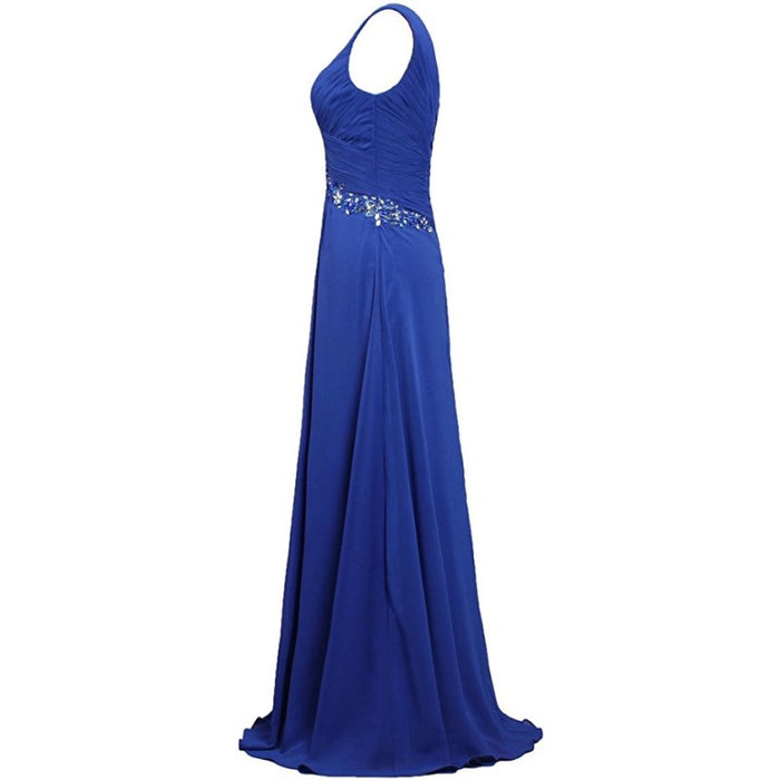 Chiffon Bridesmaid Dresses Long Evening Formal Dress Beaded Wedding Prom