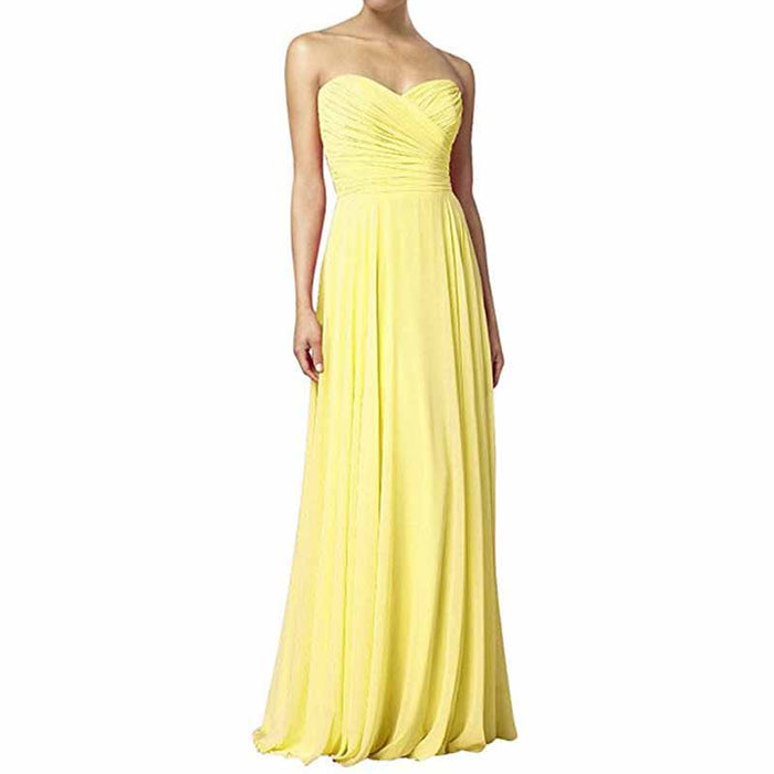 Chiffon Strapless Bridesmaid Dresses Long Evening Dress Custom Prom Party Gowns
