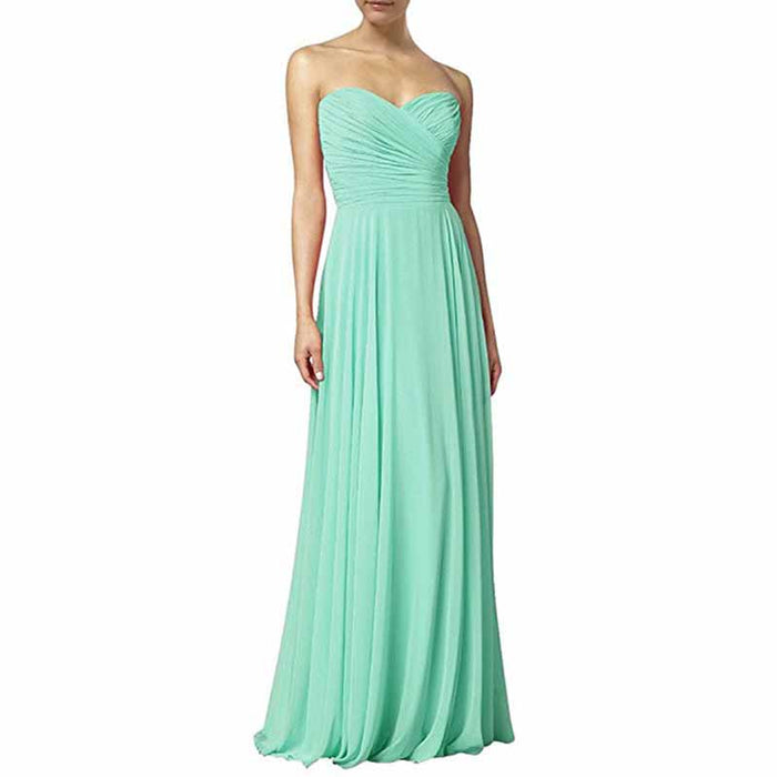 Chiffon Strapless Bridesmaid Dresses Long Evening Dress Custom Prom Party Gowns