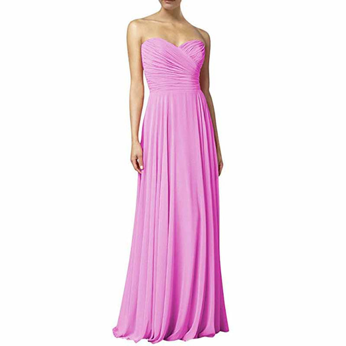 Chiffon Strapless Bridesmaid Dresses Long Evening Dress Custom Prom Party Gowns