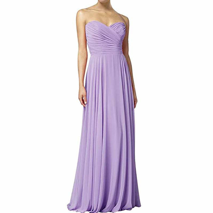 Chiffon Strapless Bridesmaid Dresses Long Evening Dress Custom Prom Party Gowns