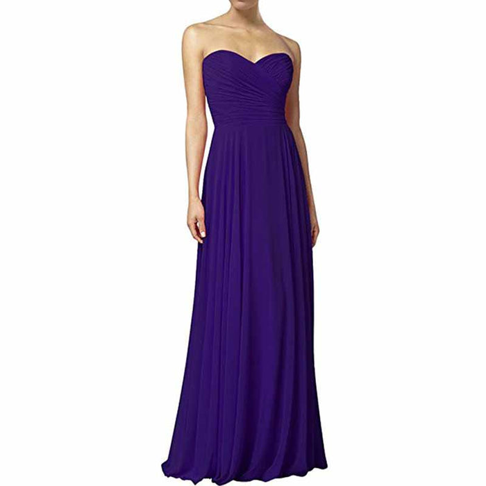 Chiffon Strapless Bridesmaid Dresses Long Evening Dress Custom Prom Party Gowns