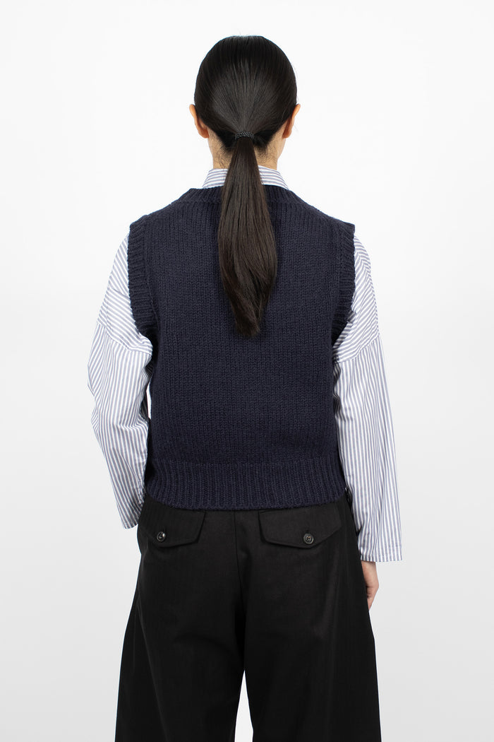 Chunky Crew Neck Slipover Rich Navy