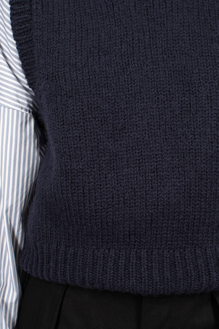 Chunky Crew Neck Slipover Rich Navy