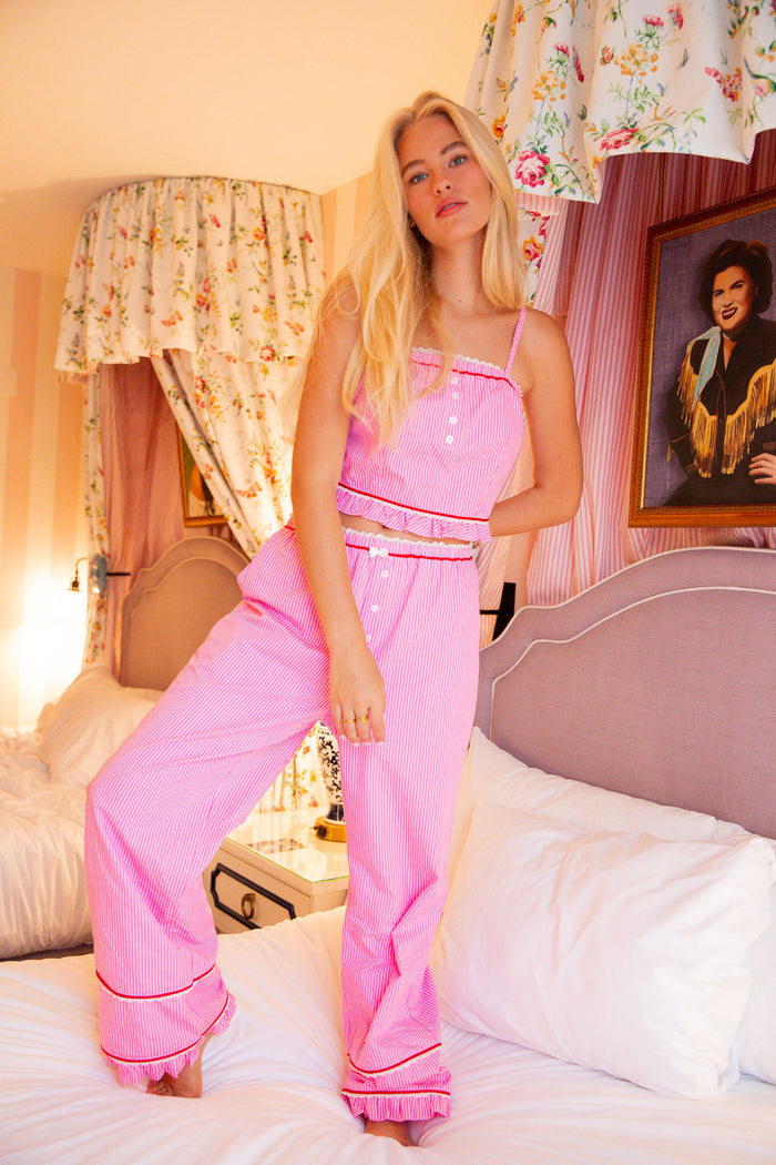 Classic Mae Pajama Top - Hampton Pink Stripe