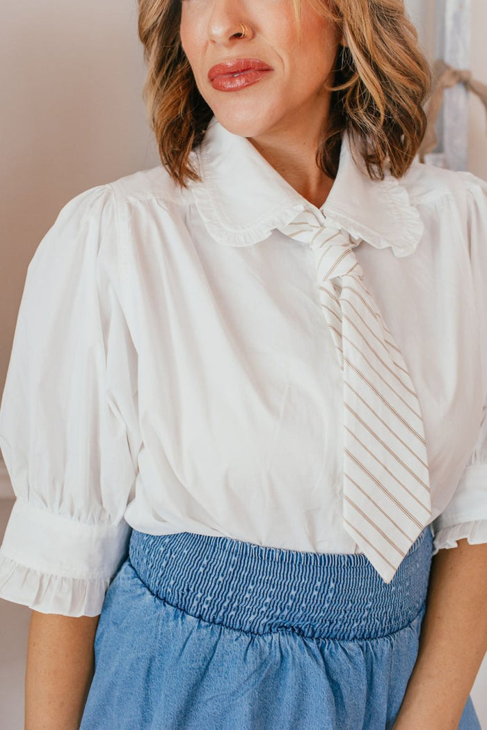Clean Girl Classic Top In White - Macoma Boutique100 Short Sleeve