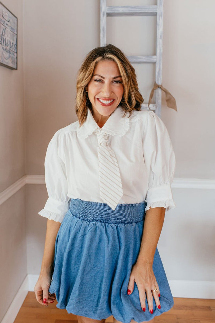 Clean Girl Classic Top In White - Macoma Boutique100 Short Sleeve