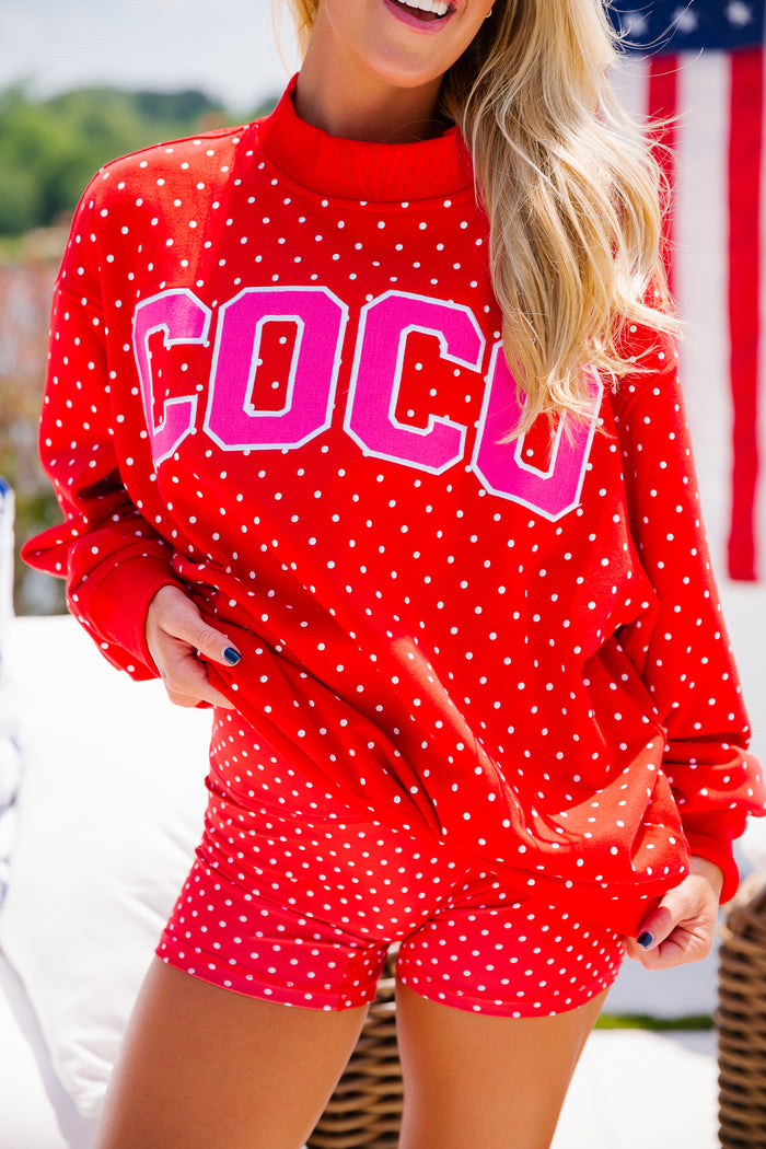 Coco Mockneck - Dockside Polka Dot
