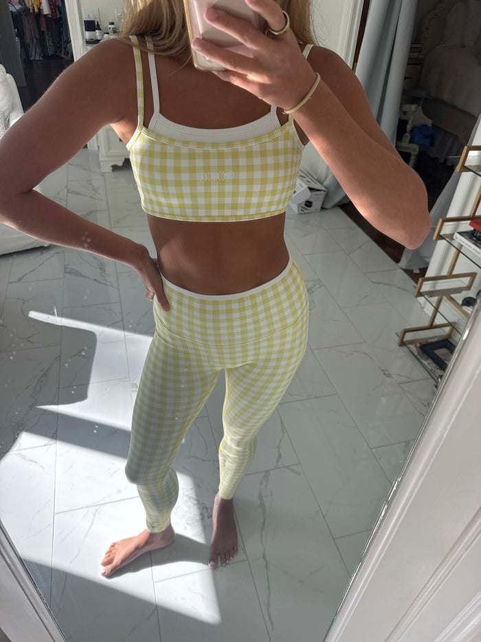Coco Sculpt Leggings - Lemon/ Lime Gingham