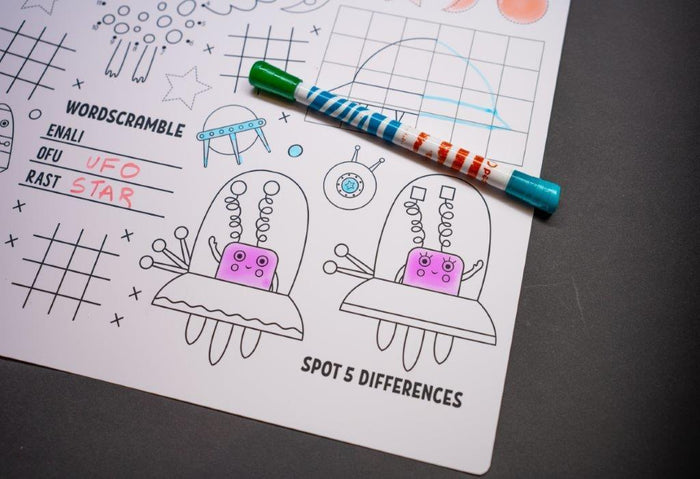 Colouring Mat | Reusable & Washable | I Spy - Space Activity Mat - Bombay Toy Company