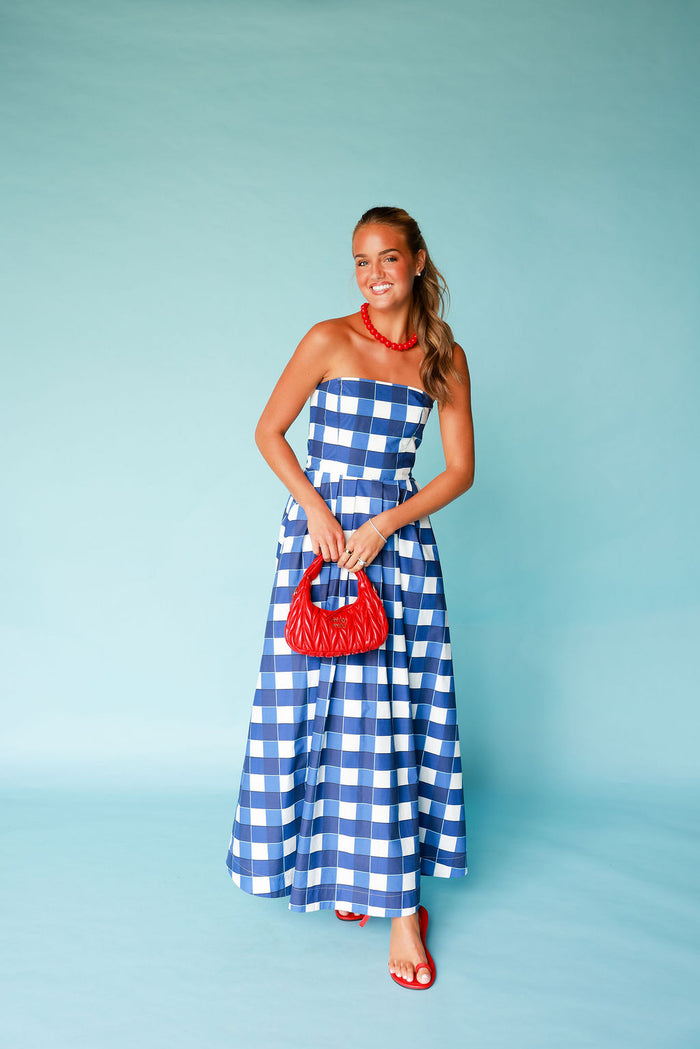 Connor Maxi Dress - Blue Buffalo Check