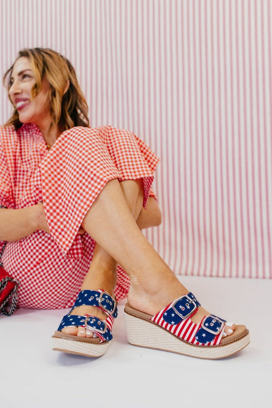 Corky's Americana Yeah Okay Sandals - Macoma Boutique302 Wedges & Heels