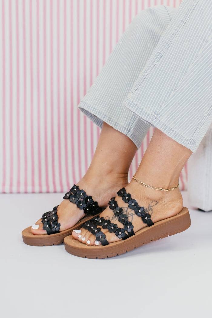Corky's Black Garden Party Sandals